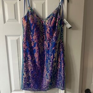 Colorful Sequin Mini Dress